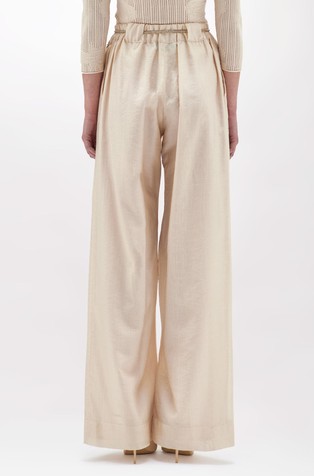 BLUGIRL Palazzo hlače s svetlečo zatezno vrvico Bež - Beige 2