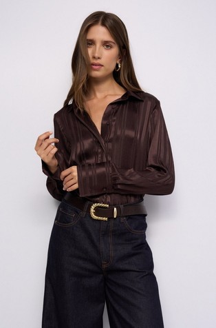 Shirt satin with stripes