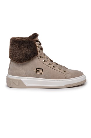 Suede sneakers with fur lining