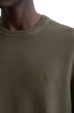 MARC O'POLO Regular fit pleten pulover iz organskega bombaža Zelena - Neverland Iron 3