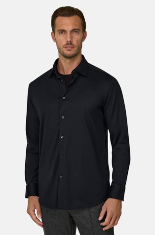 Polo Shirt in Cotton and Silk Regular Fit