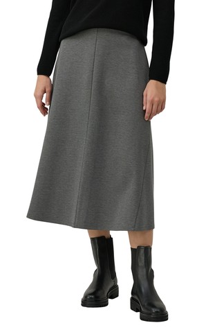 Zvončasto midi krilo iz interlock tkanine