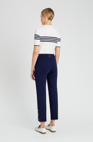 TWINSET Mock neck jumper with Oval T Bic.Neve/Mid Blue 2