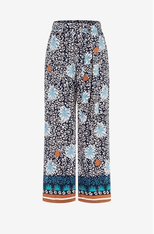 Relaxed fit patterned pants in viscose