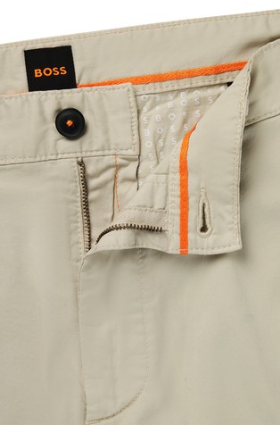 HUGO BOSS Slim-fit shorts in stretch-cotton twill Light Beige 2