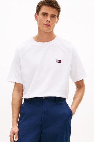 Relaxed fit majica s kratkimi rokavi iz bombažnega jerseya