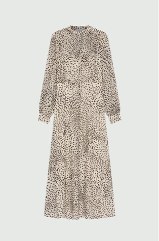 Dolga srajčna obleka z vzorcem