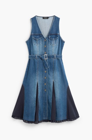 Denim sleeveless midi dress