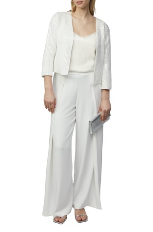 COMMA Top z naramnicami in bleščicami Bela - White 3