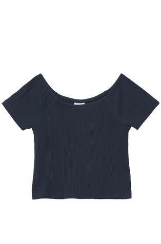 Cropped slim fit majica z odkritimi rameni