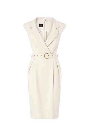 Obleka na preklop s pasom iz viskozne mešanice