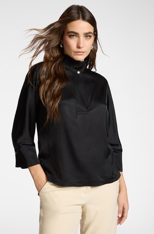 Satin blouse with 3/4 sleeves