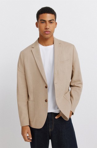 Cotton and linen blazer