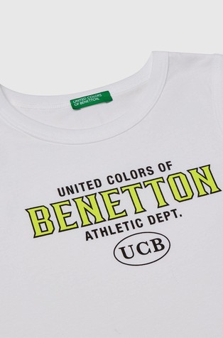 BENETTON Logo majica brez rokavov iz organskega bombaža Bela - White 3