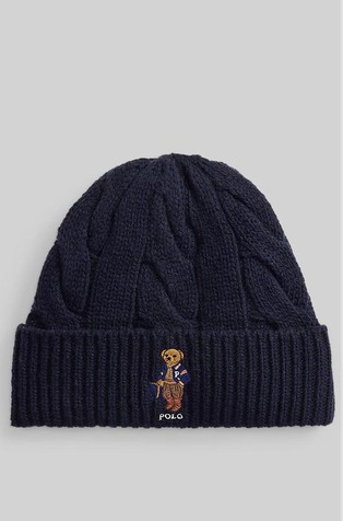 Polo Bear Cable Wool-blend Beanie