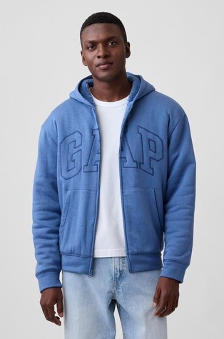 Gap logo moška podložena jopa s kapuco