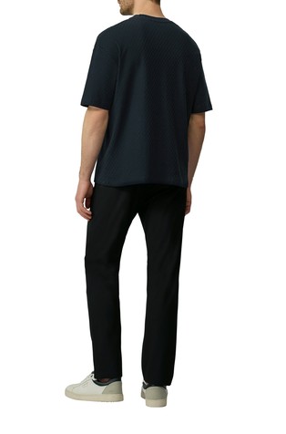 S.OLIVER Relaxed fit teksturirana bombažna majica Modra - Blue 2