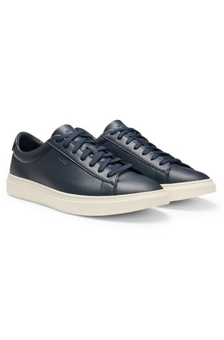 Grained-leather trainers