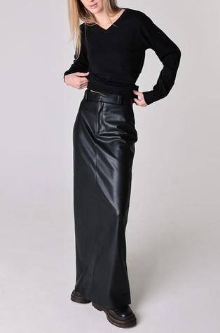 Izakova x lunilou Luna silhouette skirt in vegan leather