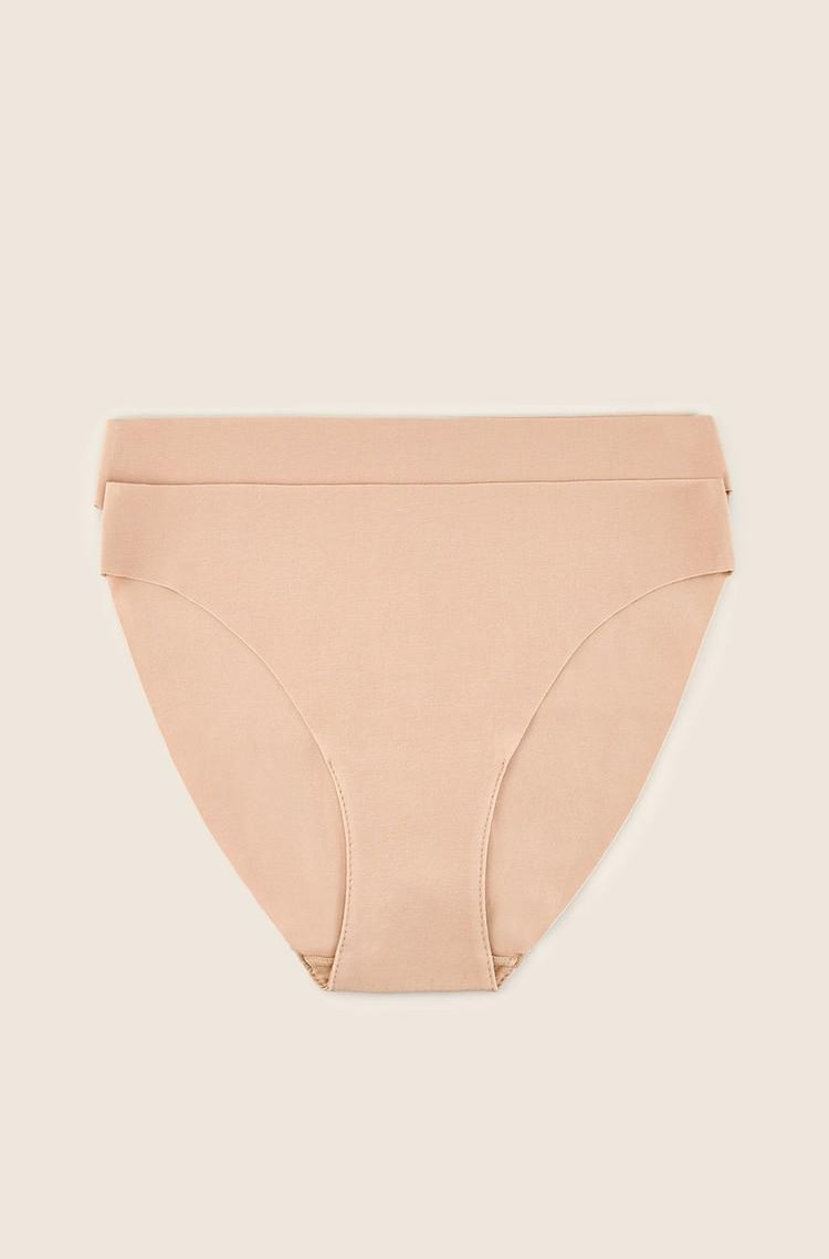 WOMEN'SECRET Paket 2 klasičnih bombažnih spodnjih hlačk Bež - Beige 