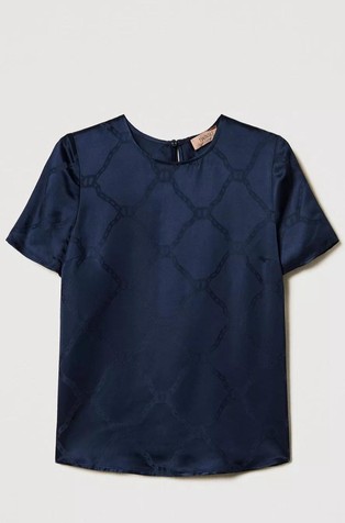 Blouse with jacquard Oval T