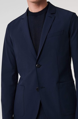 ALPHATAURI Single-breasted jacket in performance-stretch jersey Navy 4