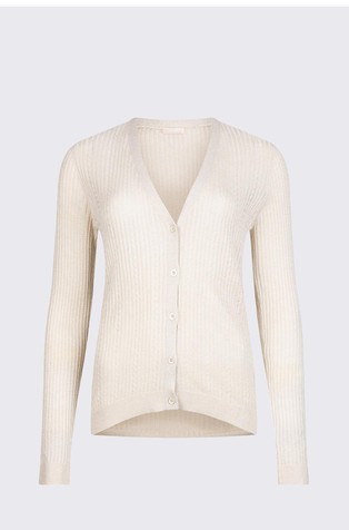 Rib-knit cardigan with lurex®