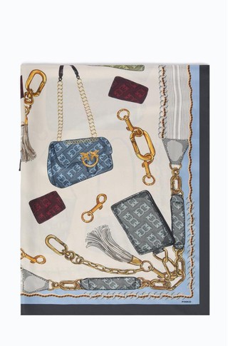Viscose and silk printed scarf