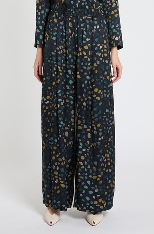 Printed twill trousers