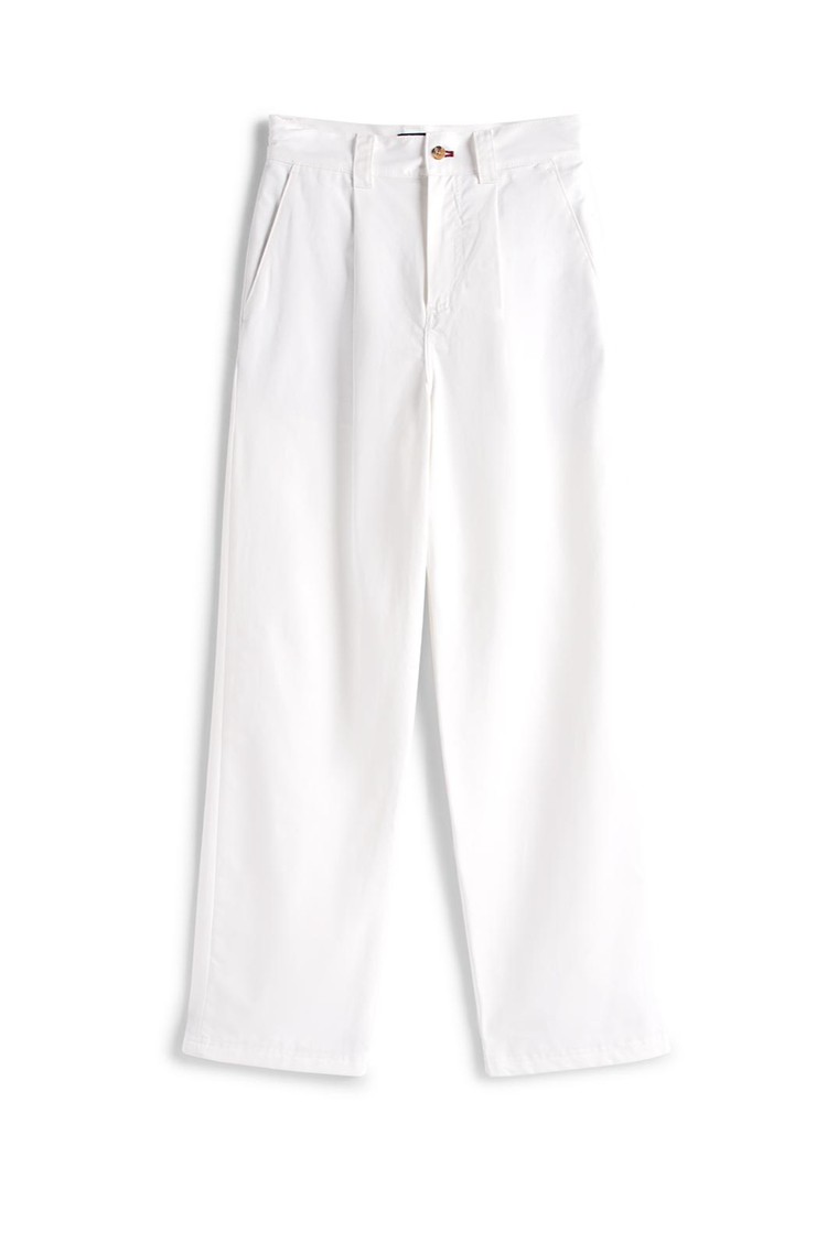 TOMMY HILFIGER Hilfiger Sailing unisex regular fit chino hlače Bela - Ecru 