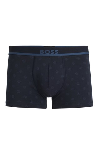 Stretch-cotton regular-rise trunks with print
