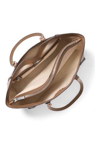 MICHAEL KORS Taryn velika usnjena tote torba Rjava - Light Brown 3