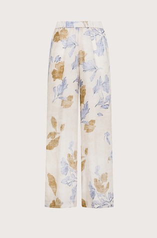 Floral trousers with elasticated waistband