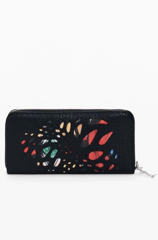 Faux-leather perforated wallet