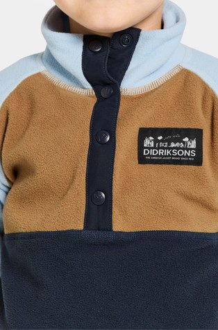 DIDRIKSONS Monte Kids' Half Button Navy 6