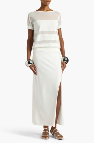 Pletena majica s prosojnimi vstavki