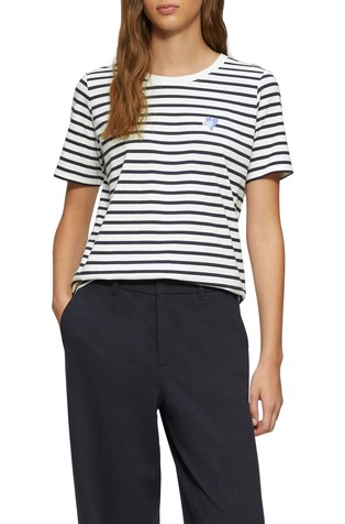 Striped t-shirt in a relaxed fit with heart embroidery