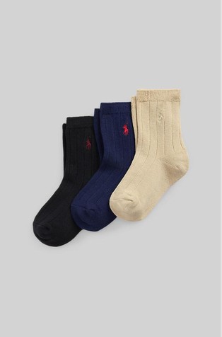Ribbed crew sock 3-pack