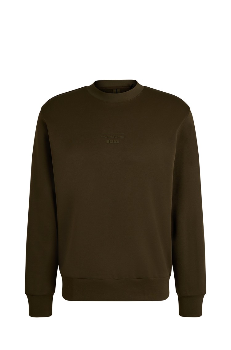 HUGO BOSS Porsche x BOSS sweatshirt in performance cotton blend Dark Green 
