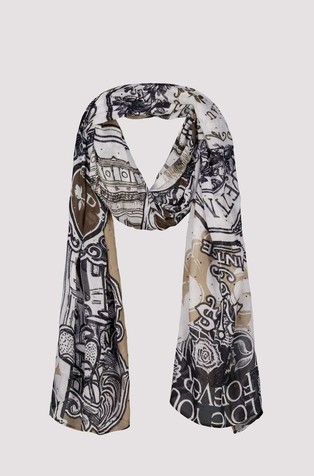 Viscose scarf with pattern