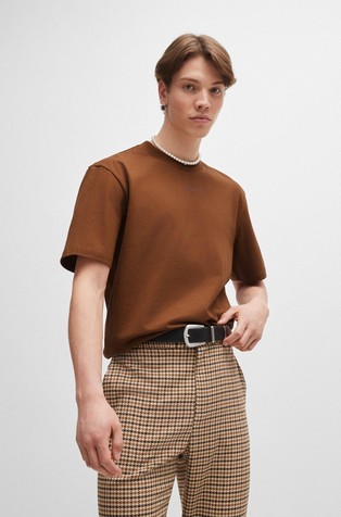 Relaxed fit bombažna logo majica s kratkimi rokavi