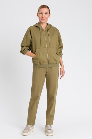 Cotton trousers with drawstring