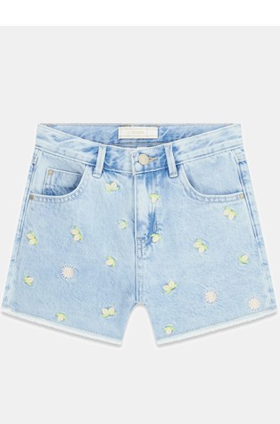 Denim kratke hlače z vezeninami