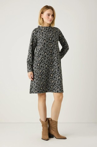 Jersey obleka z leopardjim vzorcem