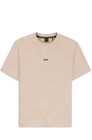 Cotton T-shirt with 3D-jacquard pattern