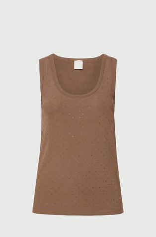 Jersey majica brez rokavov z okrasnimi kamenčki