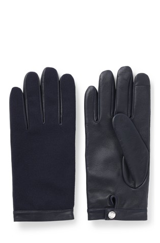 Usnjene rokavice z vstavkom iz volnene mešanice