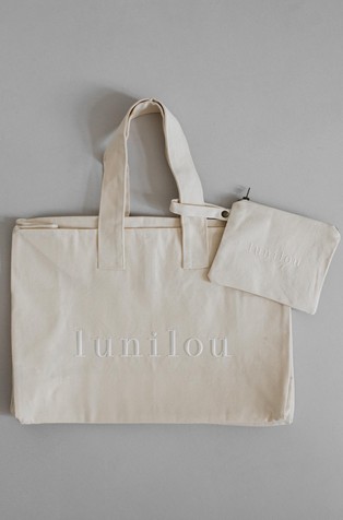 Oversized shopper retro and cosmetic bag