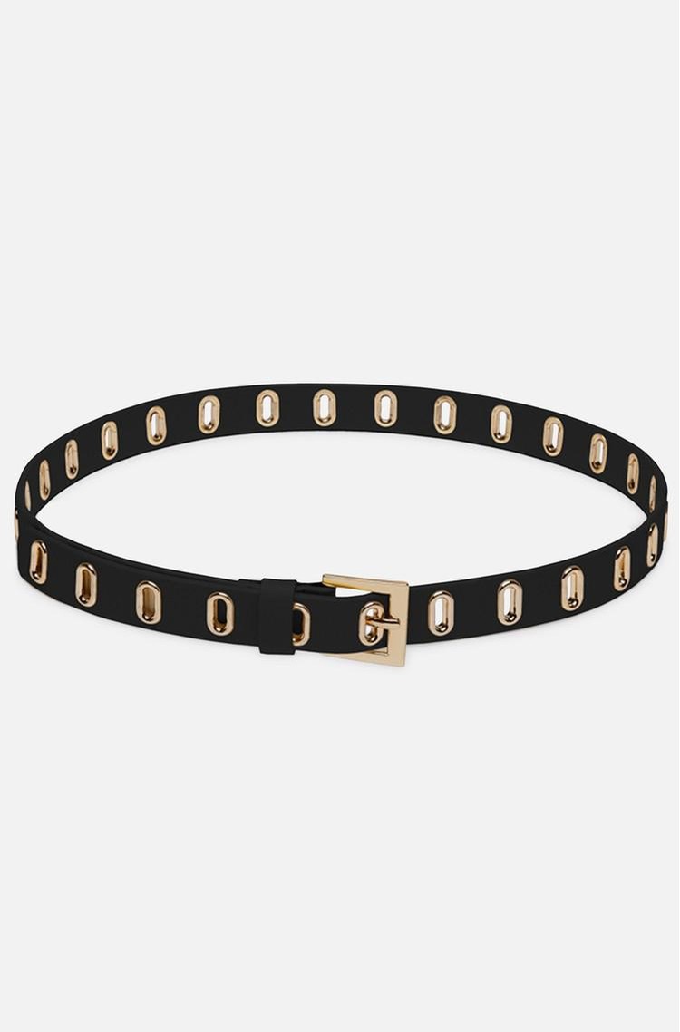 PENNYBLACK Eyelet-embellished leather belt Black 