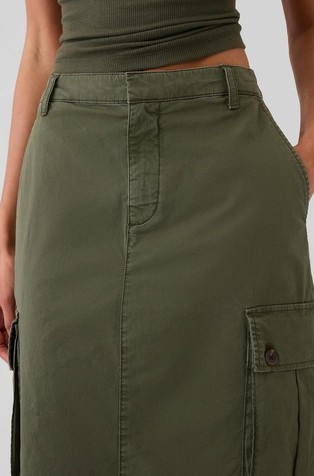 GAP Utility Cargo Midi Skirt Olive Green 4